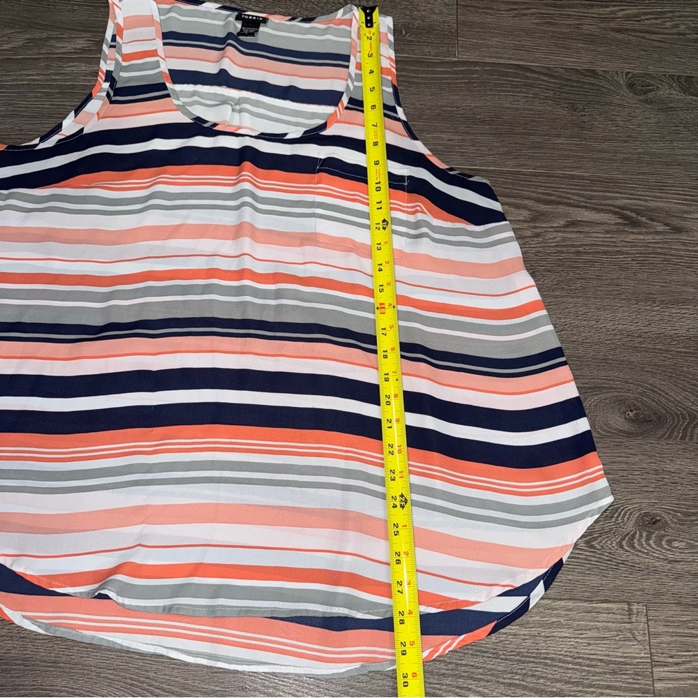 *3 for $15* Torrid Striped Tank Top Blue/ Orange Lightweight Size 2/2X - Picture 7 of 13